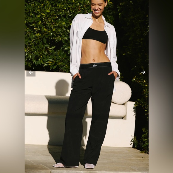 NEW WITH TAGS Medium ALO Yoga Black Trousers - Picture 1 of 5
